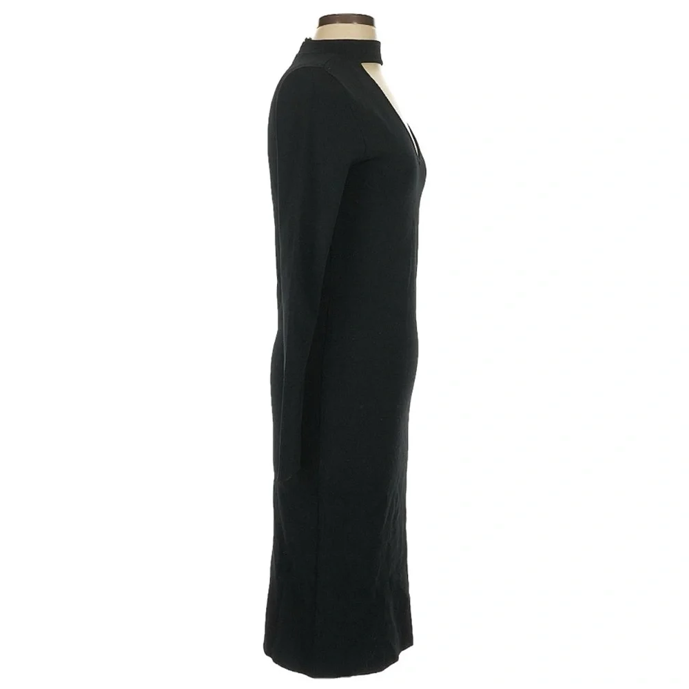 NWT Eliza J Black Choker Stretch Knit Long Sleeve Bodycon Dress - Picture 6 of 9